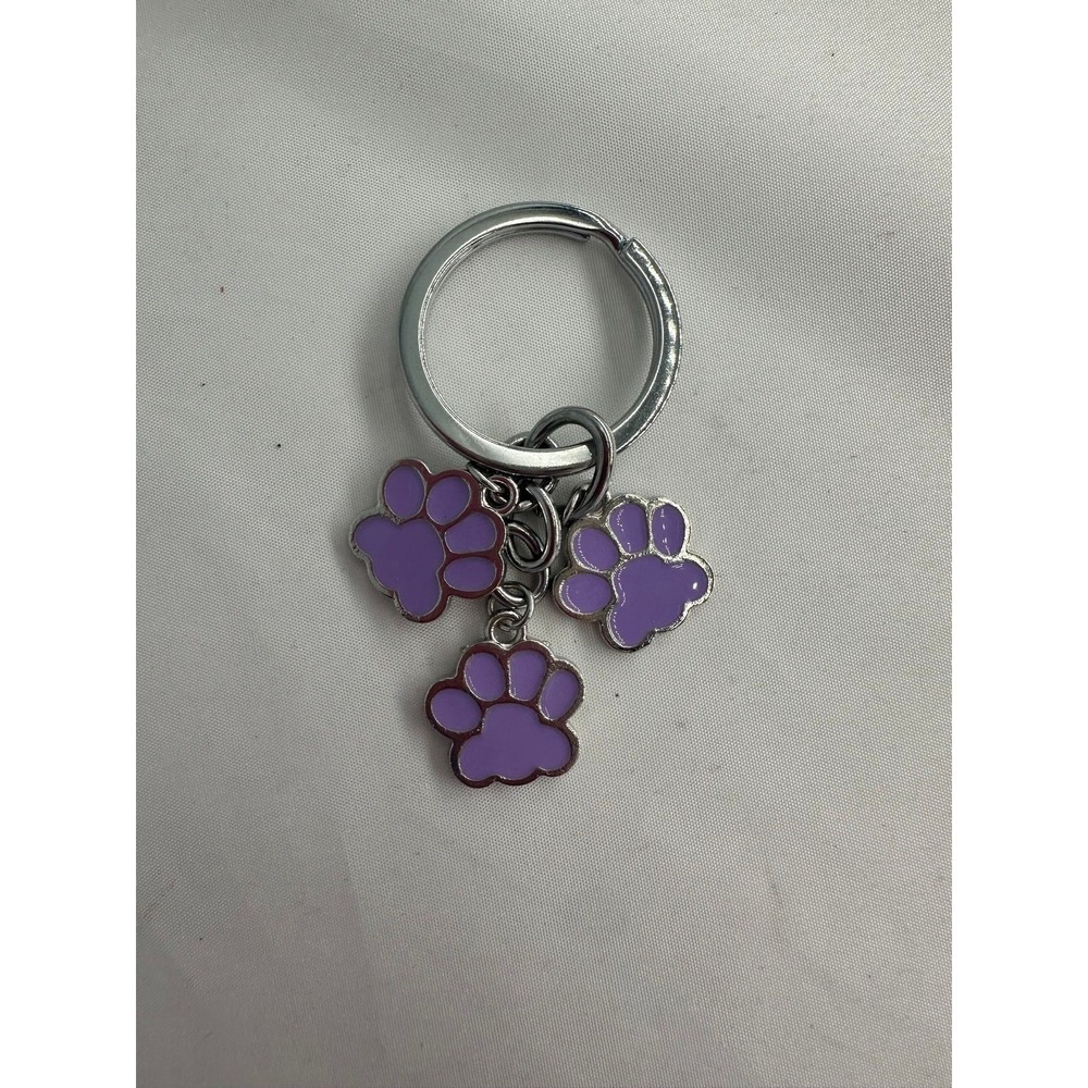 Dog paws metal purse keychain